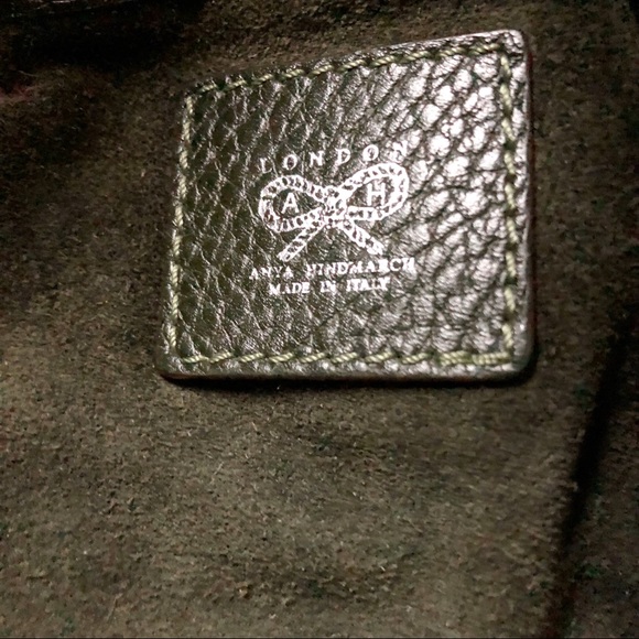 Anya Hindmarch Olive Green Leather Handbag - Picture 12 of 13